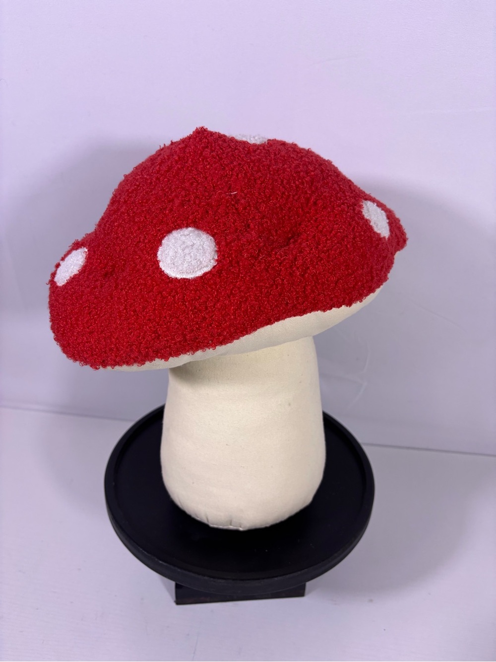NWOT Red White Spotted Mushroom Weighted Decor Pillow 14” Cottagecore